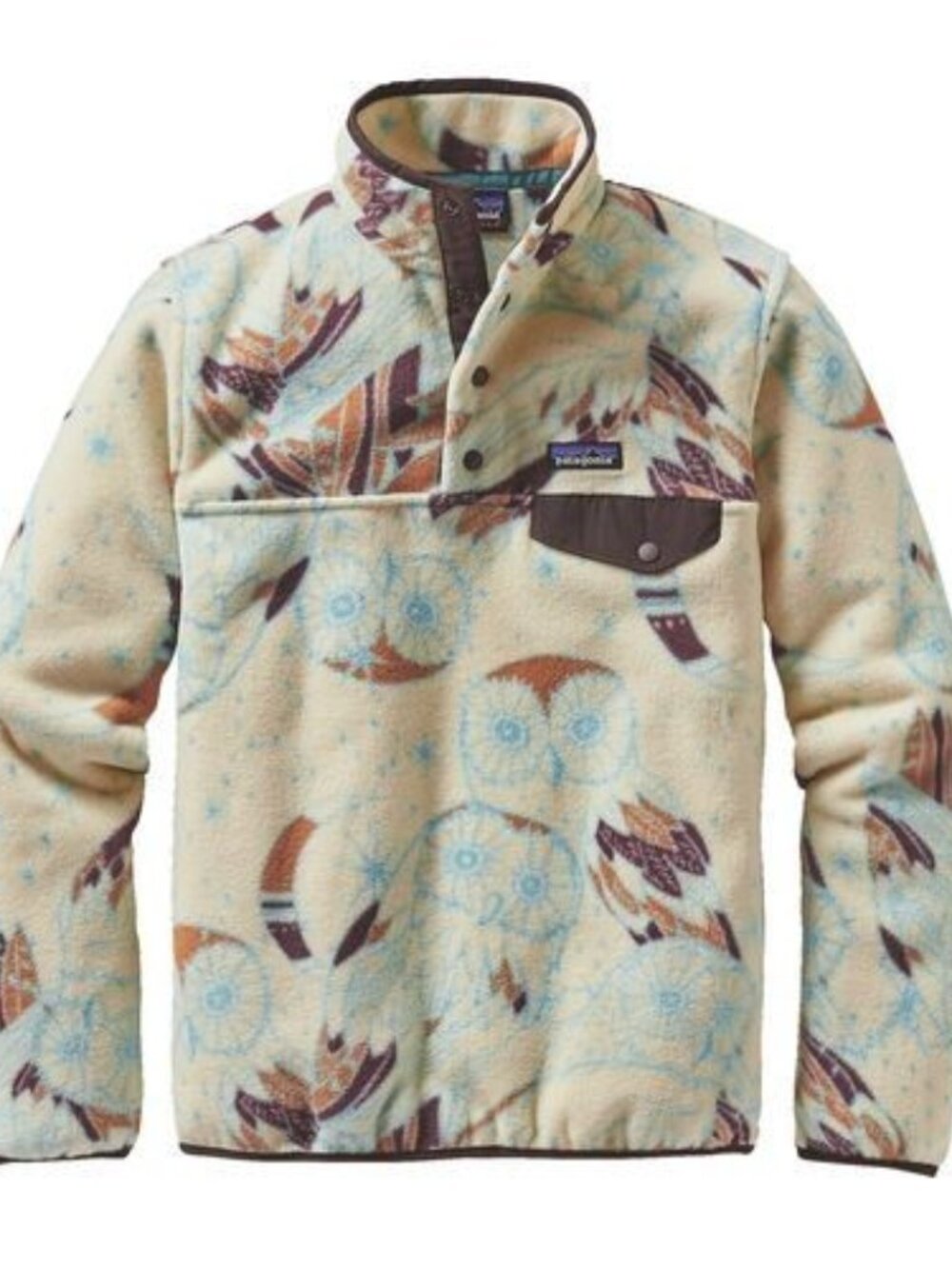 PATAGONIA WOMEN'S LIGHTWEIGHT SYNCHILLA SNAP-T PULLOVER HTF OWL MOON NEW SMALL